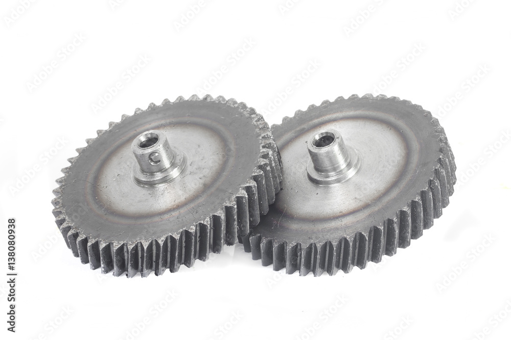 Metal gears on white background. Metal gears on white background.