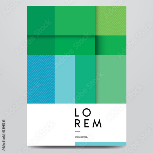 Abstract geometric green and blue cover design template. Vector illustration.