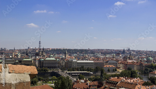 View of Prague with old and new architecture