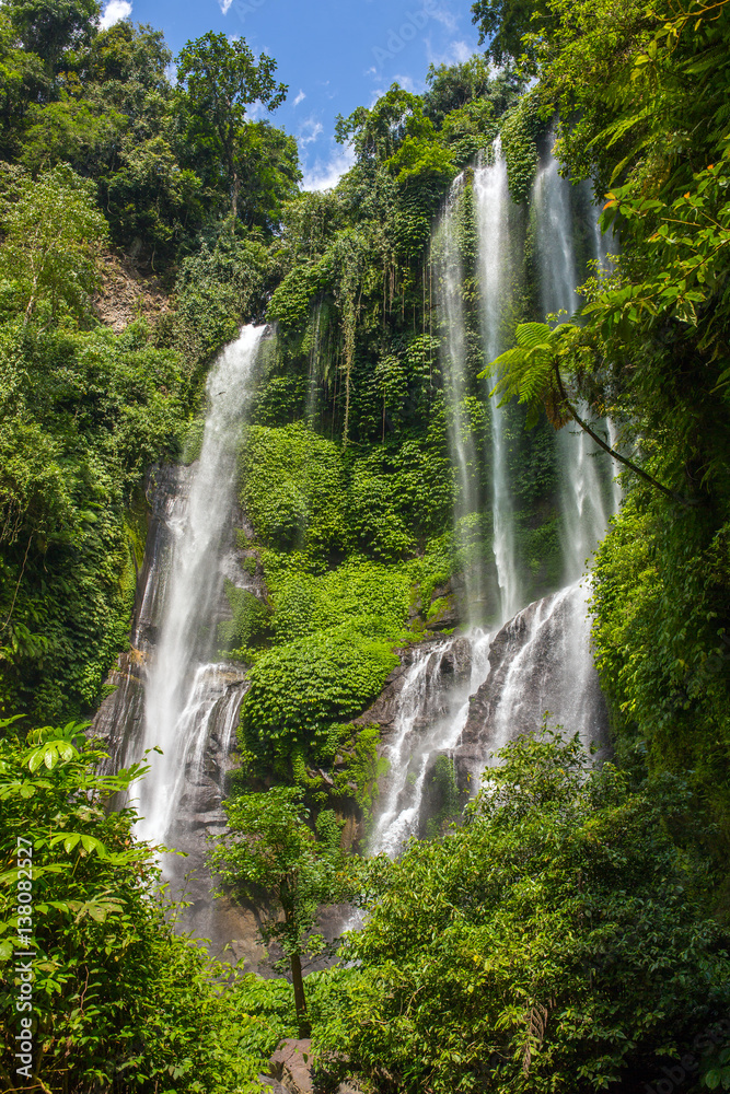 Naklejka premium Sekumpul Waterfalls in Bali, Indonesia