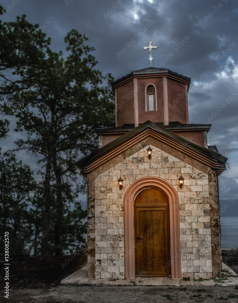 Little curch in the night