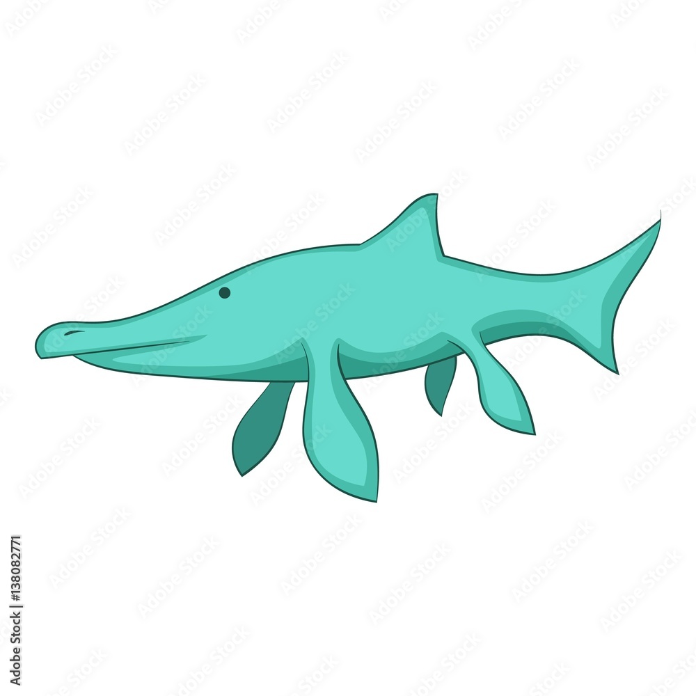 Ichthyosaur icon, cartoon style Ichthyosaur icon, cartoon style