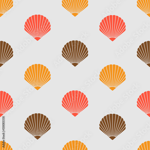 Seashells and sea stars icons seamless pattern vector