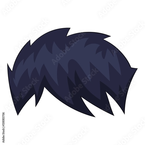 Zombie hairstyle icon, cartoon style