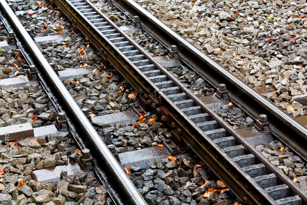 Rack railway at Zugspitze, Alps, close-up view. Rack railway at Zugspitze, Alps, close-up view.