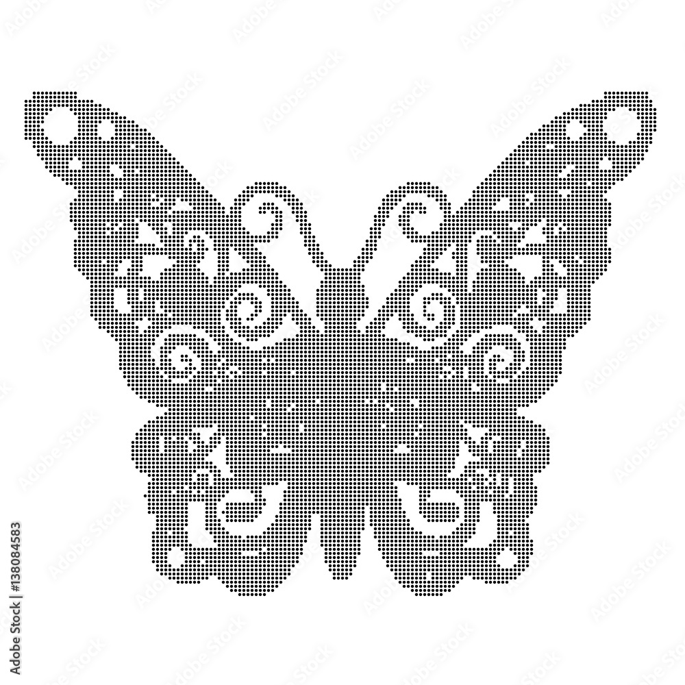 Butterflies for design. For background .Vektor, black dots, halftone Butterflies for design. For background .Vektor, black dots, halftone