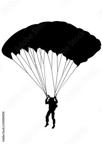 Man on parachute sports on a white background