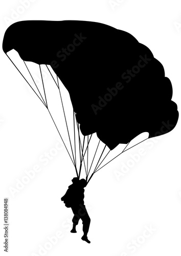 Man on parachute sports on a white background