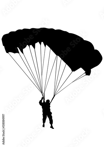 Man on parachute sports on a white background