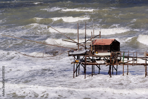 Typical Adriatic fishing structure - Trabucco di Termoli (Italy)