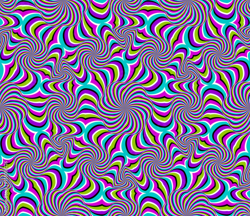 Abstract colorful background (optical illusion of movement). Seamless pattern.