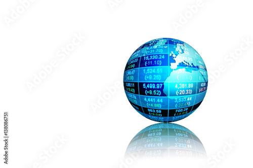 Isolated global business on white background