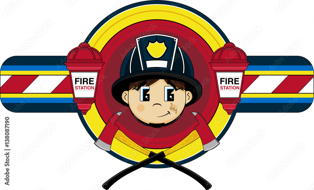 Cartoon Firefighter - Fireman
