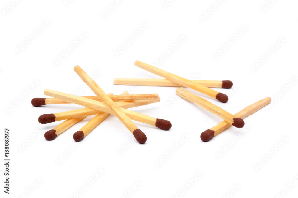 Pile of matches isolated on white background Pile of matches isolated on white background