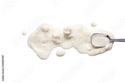Slika na platnu splashes and spilled blue cheese with a spoon