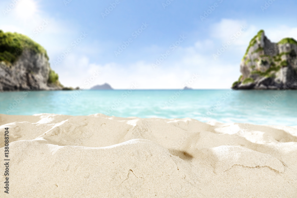 summer sand on beach and landscape of sea 