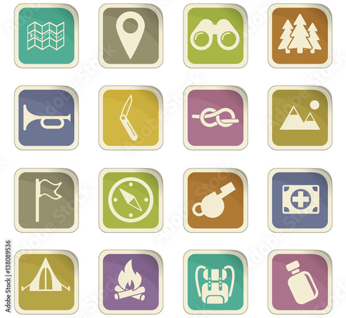 day of scouts icon set