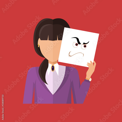 Woman Character Avatar Vector in Flat Design