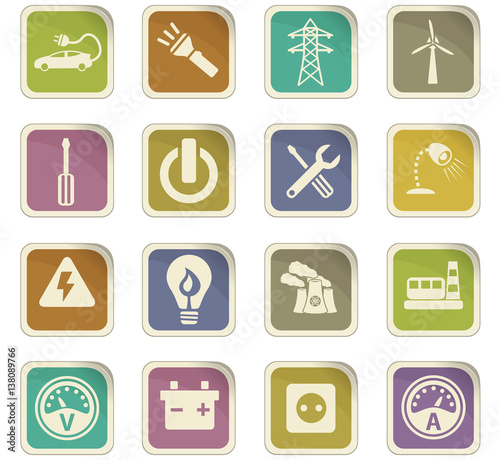 electricity icon set