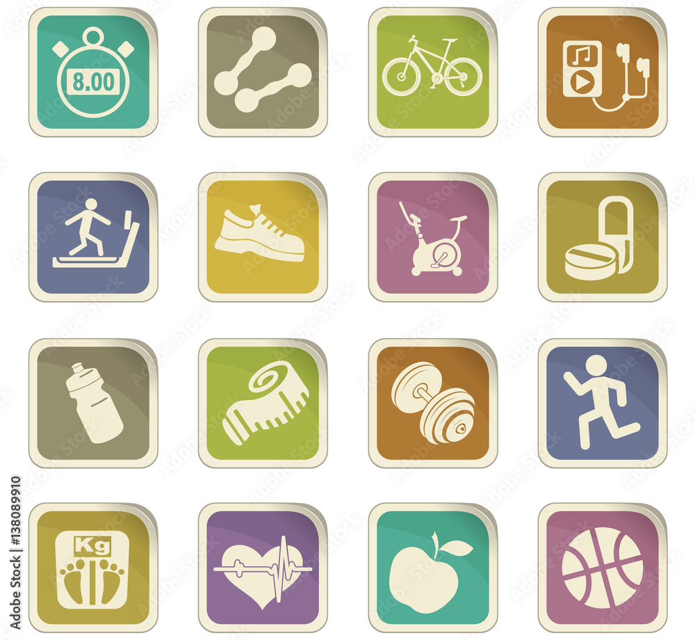 fitness icon set