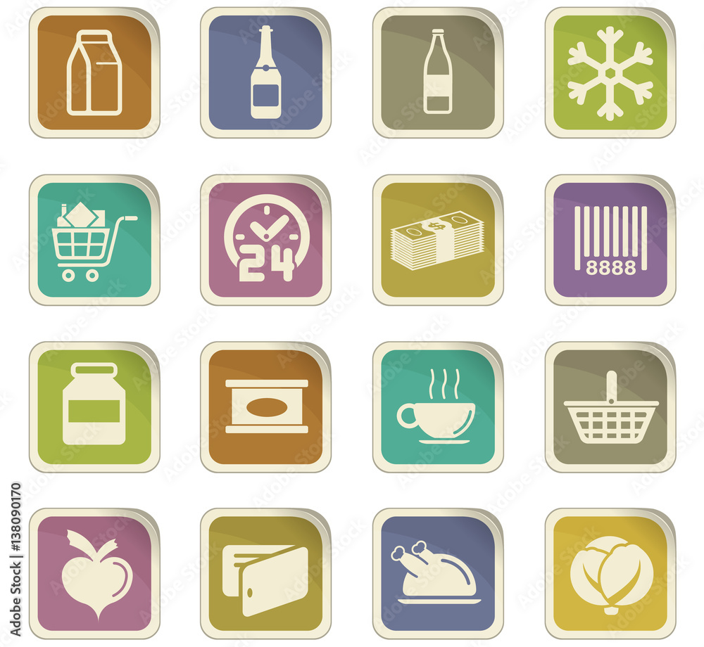 grocery store icon set grocery store icon set