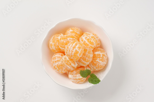 fresh peeled tangerines