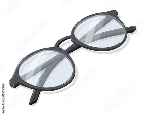 Folded Glasses Vector Illustration in Isometry