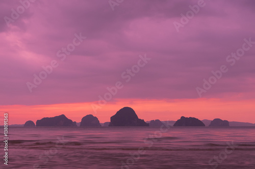 Sunset at Khlong Muang Beach  Krabi  Thailand