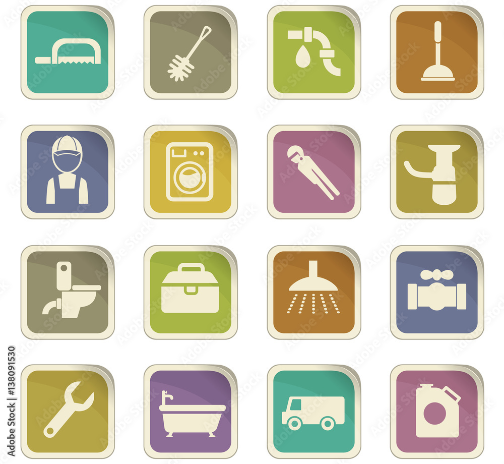 plumbing service icon set