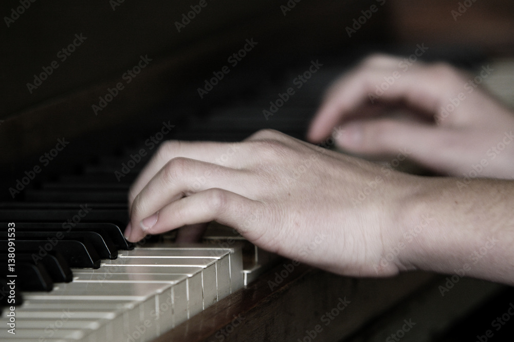 Fototapeta premium Playing the Piano Music Performance with Hands