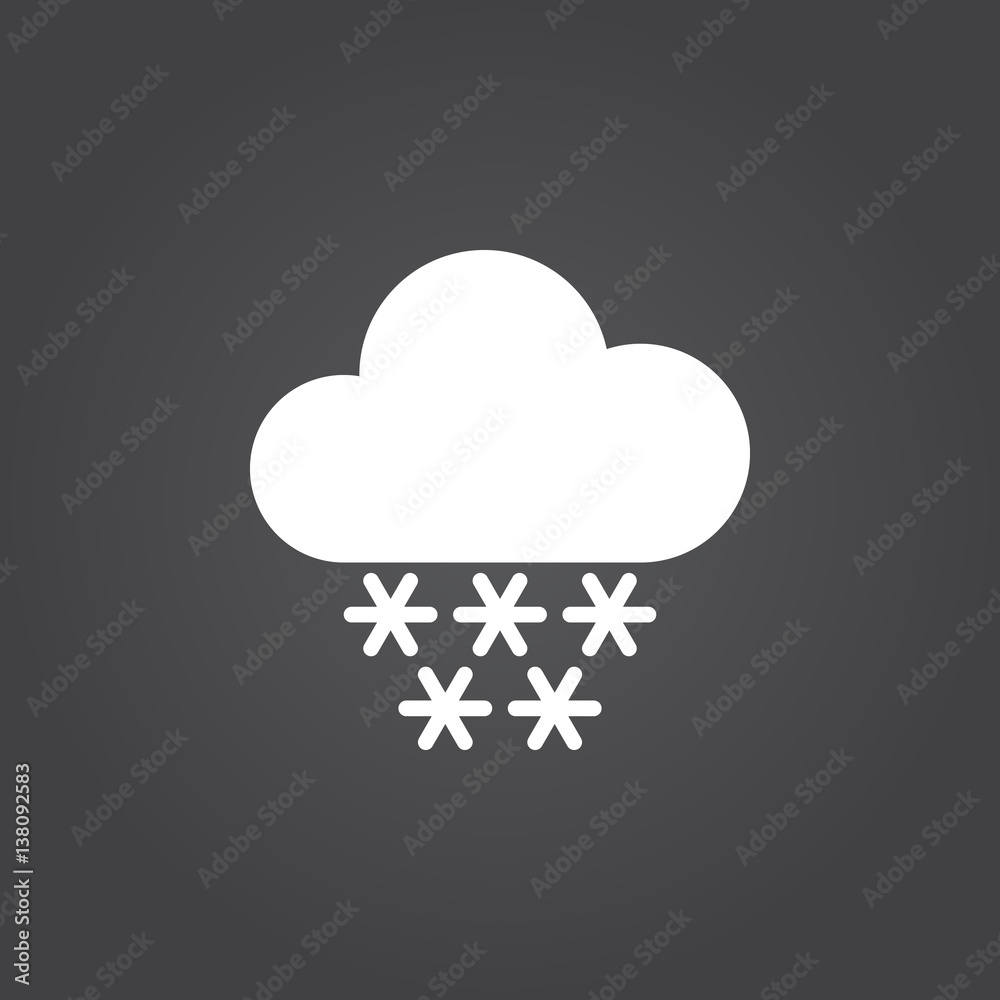 Snow icon vector, solid logo, white pictogram isolated, forecast weather symbol Snow icon vector, solid logo, white pictogram isolated, forecast weather symbol