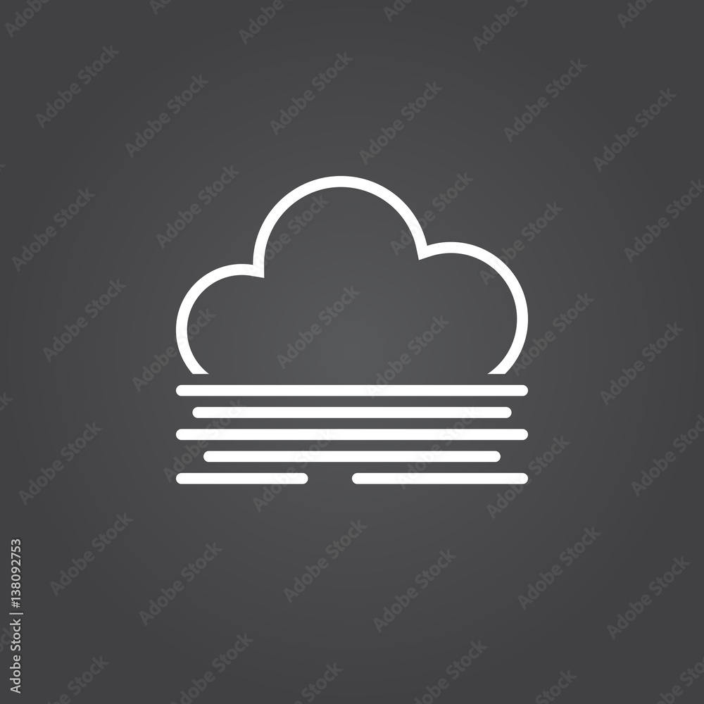 fog line icon, outline vector logo, linear white sign isolated, forecast weather symbol fog line icon, outline vector logo, linear white sign isolated, forecast weather symbol