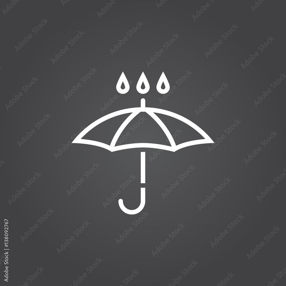 rain line icon, outline vector logo, linear white sign isolated, forecast weather symbol rain line icon, outline vector logo, linear white sign isolated, forecast weather symbol