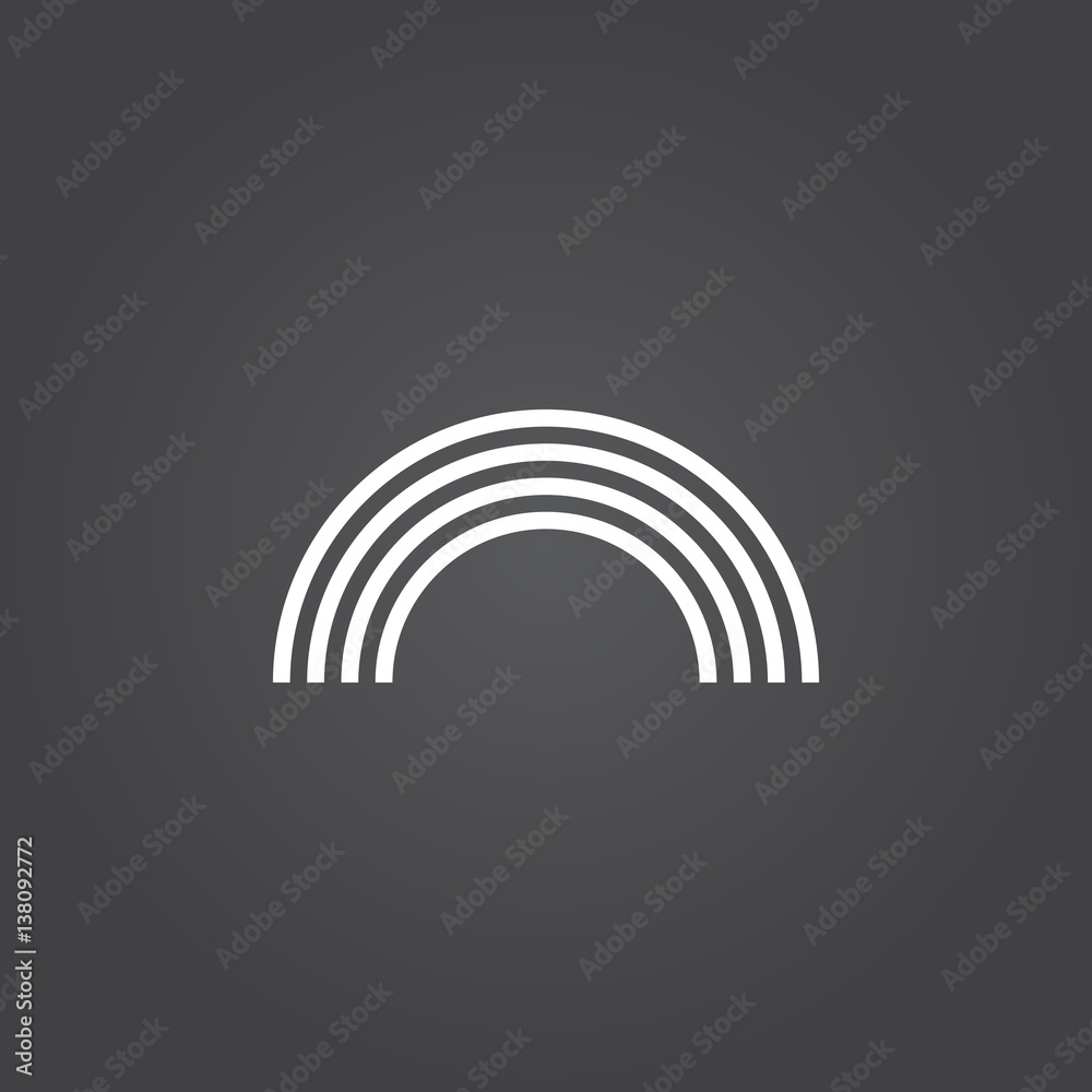 rainbow line icon, outline vector logo, linear white sign isolated, forecast weather symbol rainbow line icon, outline vector logo, linear white sign isolated, forecast weather symbol