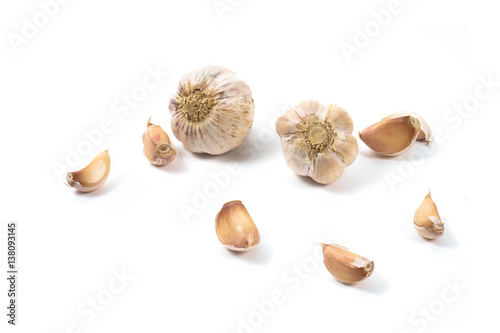 Garlics on a white background