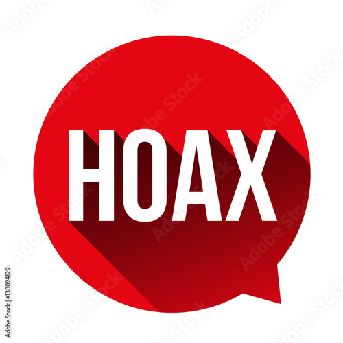 Hoax Warning speech bubble