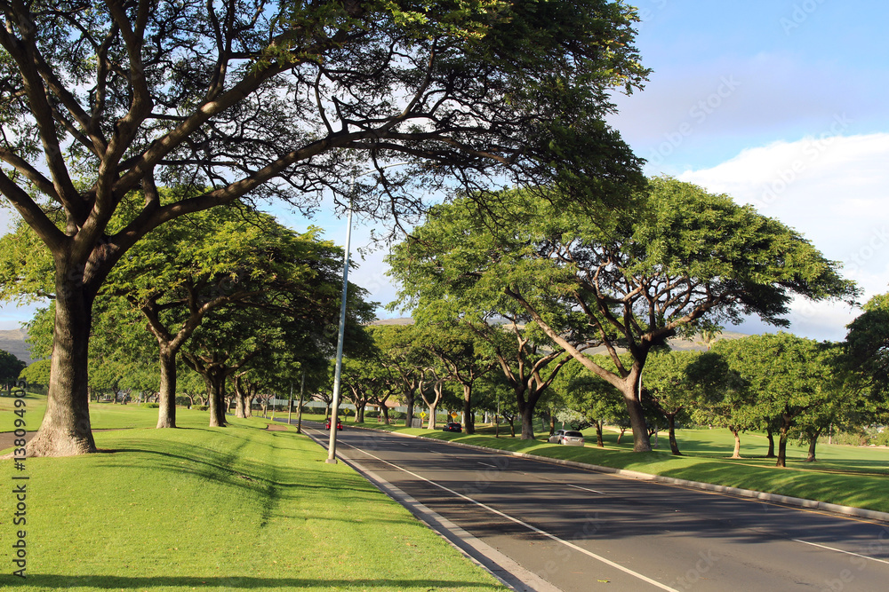 A street view of the residential community. Kapolei, Oahu, Hawaii, USA A street view of the residential community. Kapolei, Oahu, Hawaii, USA