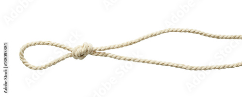 Beige cotton rope with knot and loop