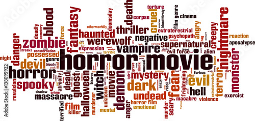 Horror movie word cloud