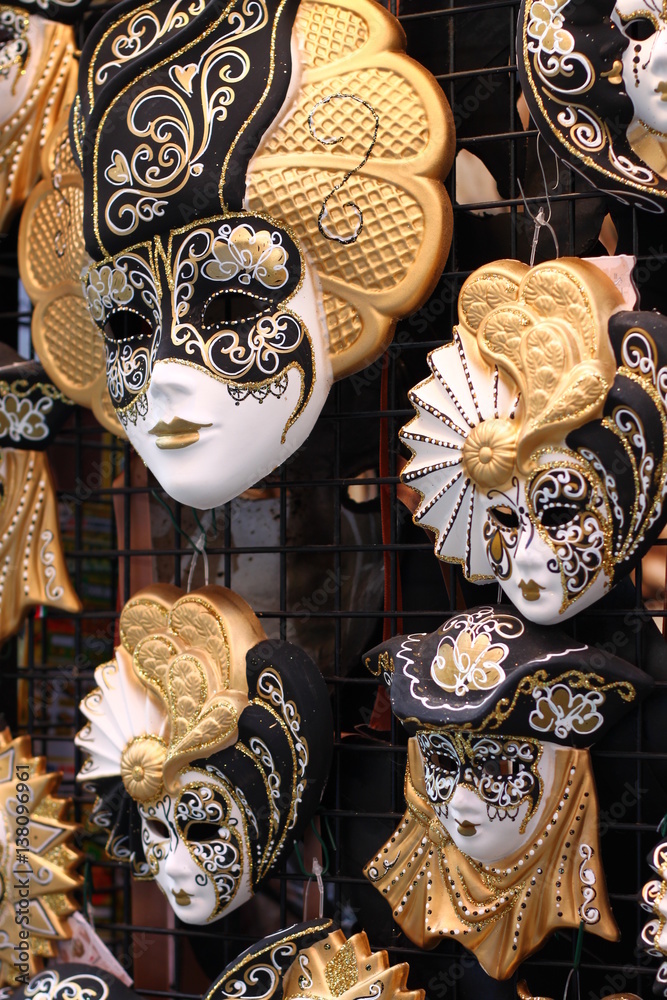 Traditional Venetian mask at street shop in Venice