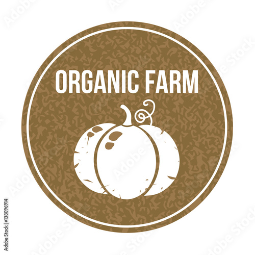 Farming logo, organic food in a rustic style, the cultivation of vegetables.