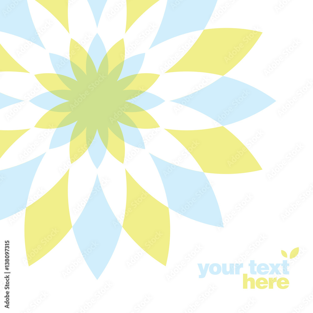 Greeting card with abstract geometric flower