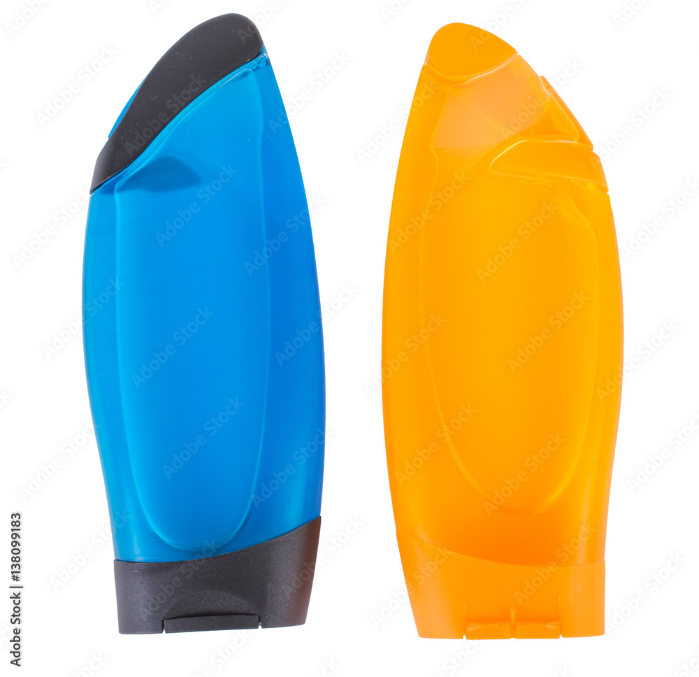 Shower gels on white background Shower gels on white background