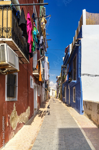 Street in the South of Spain. Colorful street in the old town of La Vila Joiosa. © PhotoGranary
