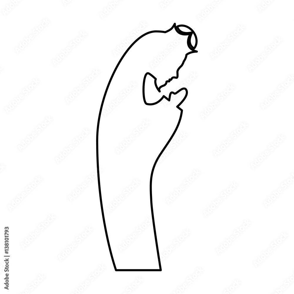manger saint joseph figure silhouette icon vector illustration design