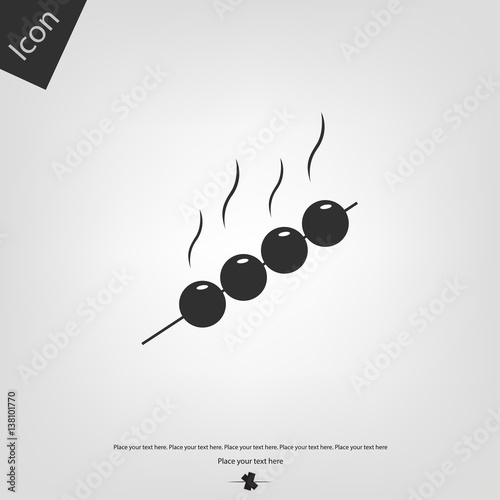 Meat ball grill vector icon