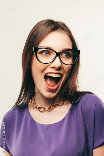 business woman in glasses. Smile