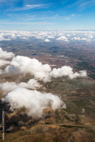 Aerial view from plane on Morocco west Africa © Tommy Lee Walker