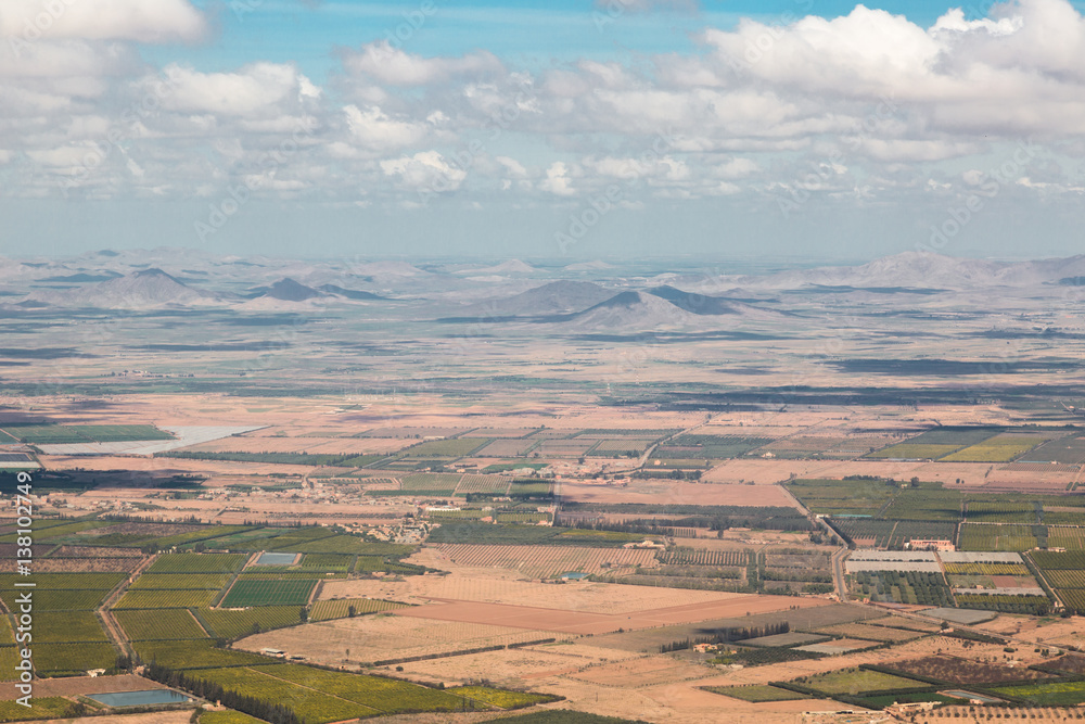 Naklejka premium Aerial view from plane on Morocco west Africa