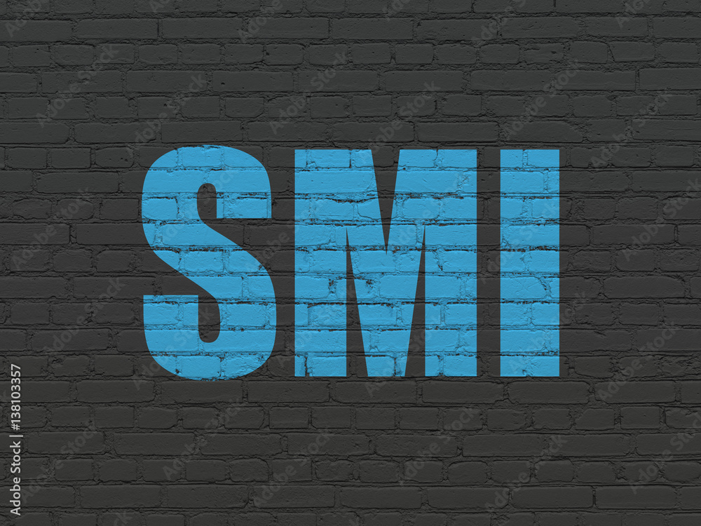 Obraz premium Stock market indexes concept: SMI on wall background